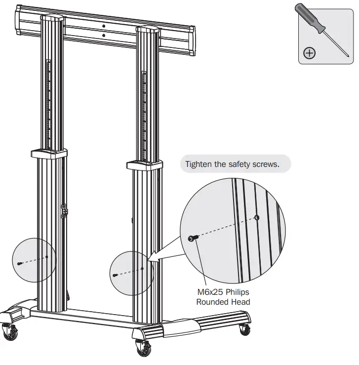 TRIPP LITE DMCS60100XX Heavy Duty Mobile Flat Panel Floor Stand - Adjust Column Height 4