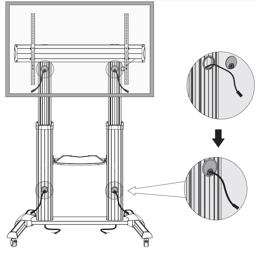 TRIPP LITE DMCS60100XX Heavy Duty Mobile Flat Panel Floor Stand - Cable Management