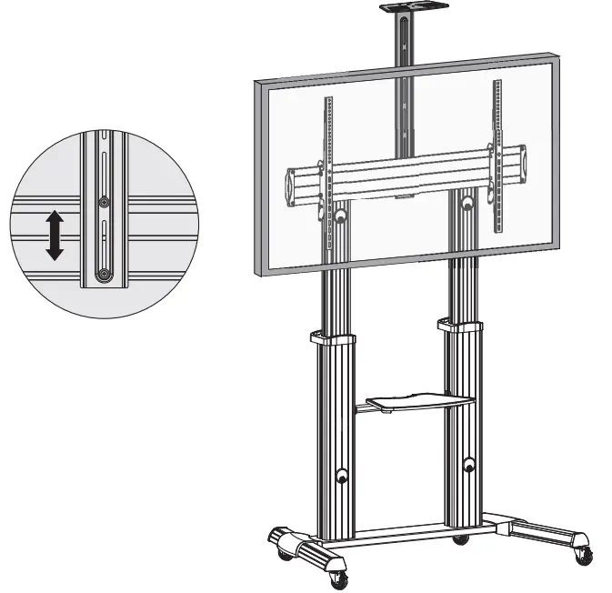 TRIPP LITE DMCS60100XX Heavy Duty Mobile Flat Panel Floor Stand - Camera Shelf 1