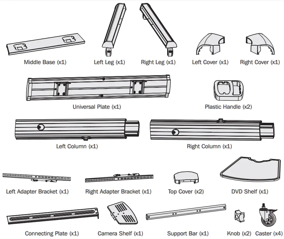 TRIPP LITE DMCS60100XX Heavy Duty Mobile Flat Panel Floor Stand - Checklist