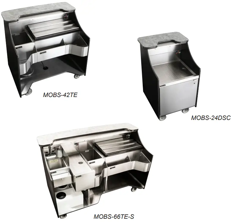 Perlick MOBS 42TE Signature 42 Inch Stainless Steel Mobile Bar with Ice Chest