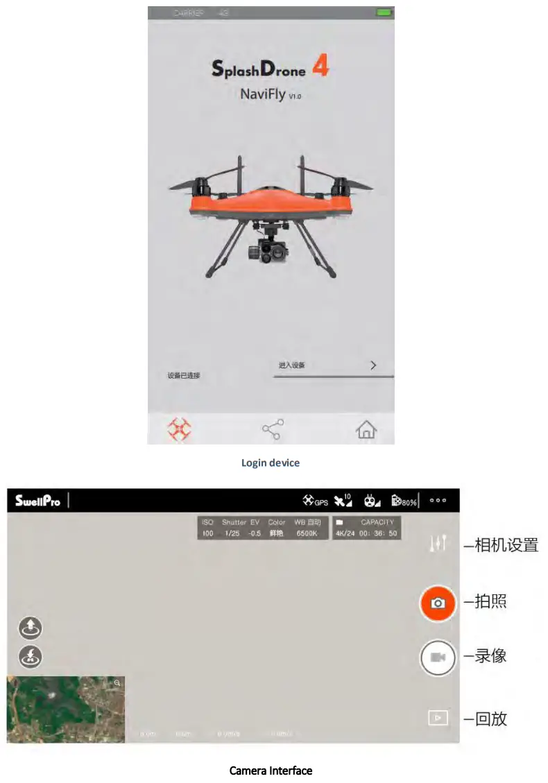 SwellPro GC3-S Waterproof 3-Axis Gimbal 4K Camera for SplashDrone - APP