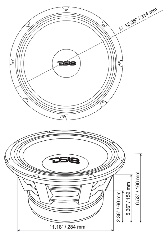 DS18 PRO PANCADAO 3000W Max 1 5KP12 8 12 Inch MID Bass 8 OHMS Speaker fig