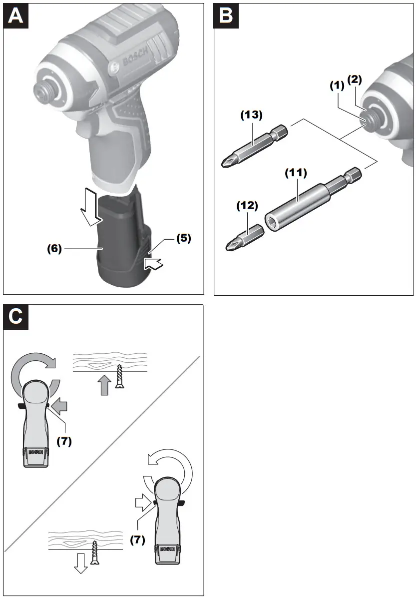 BOSCH GDR 12V-105 Professional Cordless Impact Driver - Figure 2
