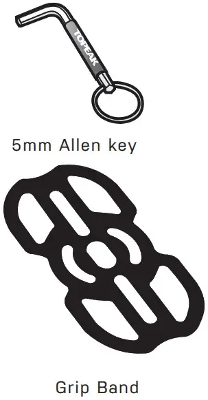 TOPEAK TC1037 Ridecase Mount RM - Included parts