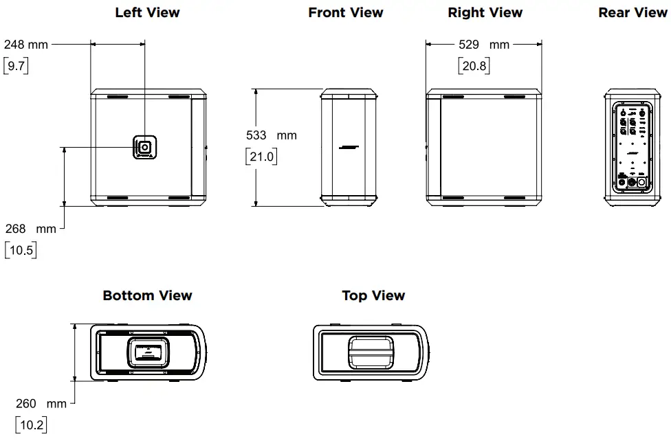 BOSE SUB1 POWERED BASS- Product Dimensions