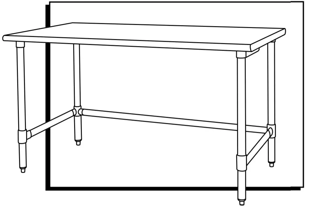 ULINE H-6258 Stainless Steel Worktable Without Bottom Shelf