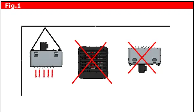 SOVELOR Ceiling Heater AER25 3N400V
Installation