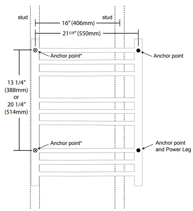 WarmlyYours TW-F10BS-HP Infinity Dual Connection - Anchor Points