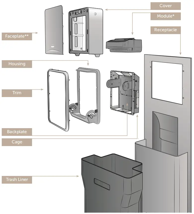 Kimberly Clark 53697 Automatic Roll Towel Recessed Dispenser Housing without Trim Panel - Fig 12
