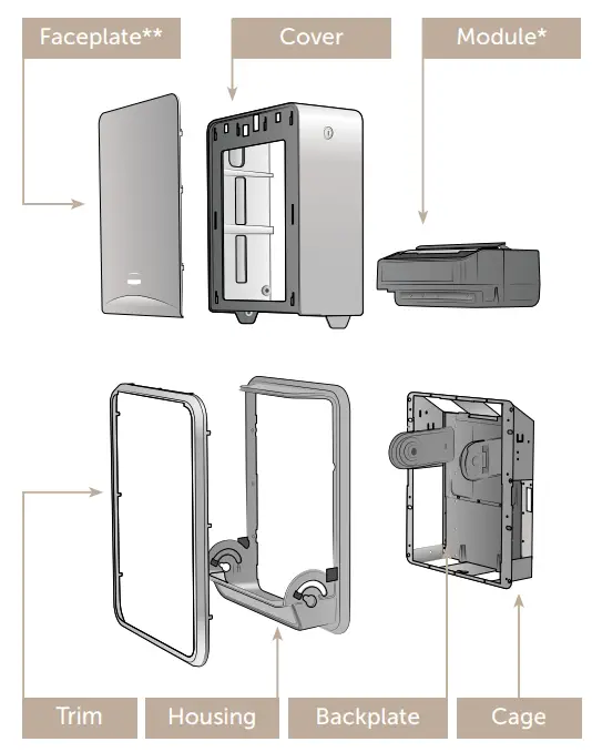 Kimberly Clark 53697 Automatic Roll Towel Recessed Dispenser Housing without Trim Panel - Fig