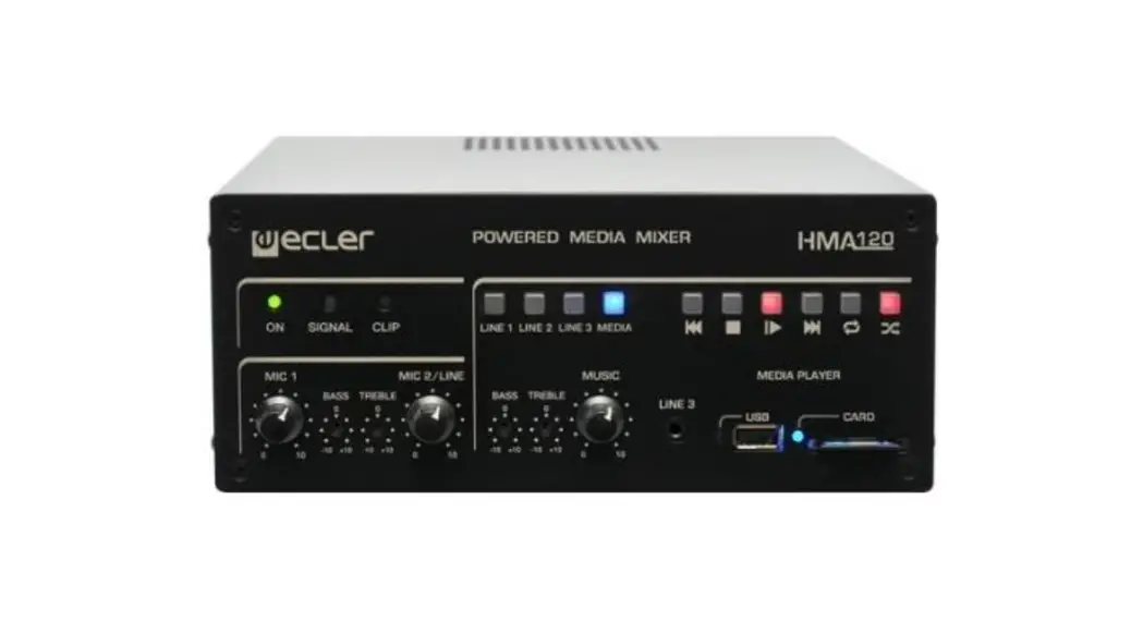 Ecler Hma120 Amplifier Self-powered Media Mixer User Manual Ecler Hma120 Amplifier Self-powered Media Mixer User Manual