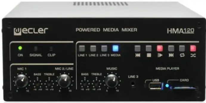 Ecler HMA120 Amplifier Self Powered Media Mixer