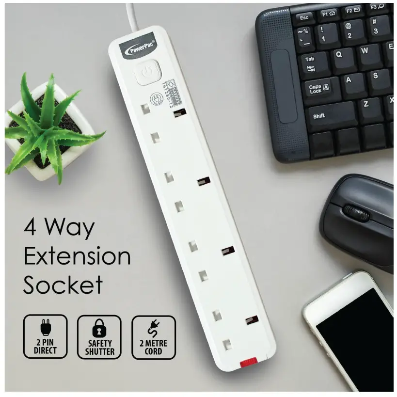 PowerPac PP468 4 Way Extension Socket
