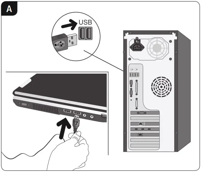hama 00182602 MC-200 3-Button Mouse Instruction Manual - Connect USB