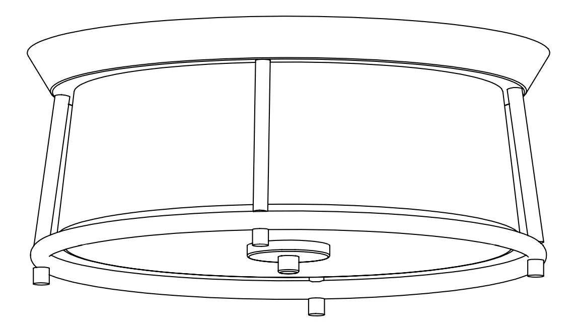 globe 91000552 2-Light Brushed Nickel Flush Mount
