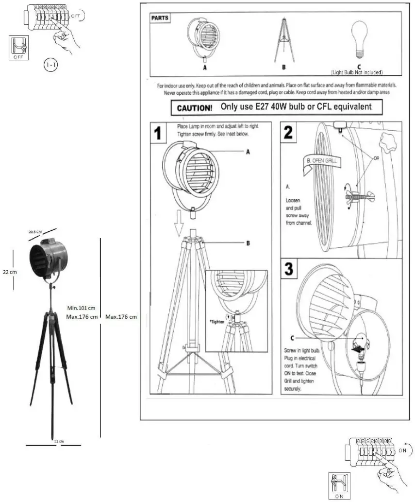 QAZQA 105923 Shiny FL Bronze Wood Tripod - FIGURE