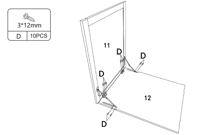 JAXPETY HG61S0827 White Wall Fold Out Writing Desk Convertible Cabinet - ASSEMBLY 12