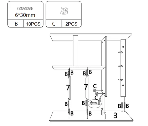 JAXPETY HG61S0827 White Wall Fold Out Writing Desk Convertible Cabinet - ASSEMBLY 4