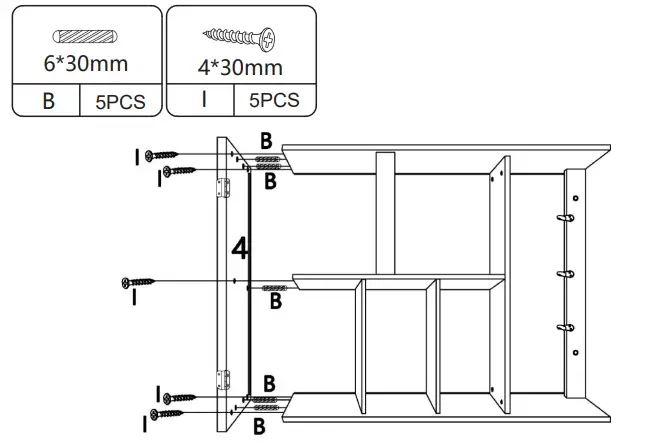JAXPETY HG61S0827 White Wall Fold Out Writing Desk Convertible Cabinet - ASSEMBLY 5