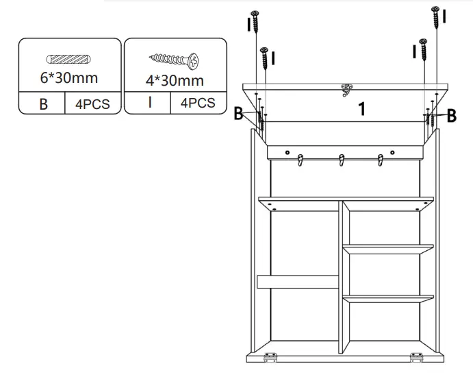 JAXPETY HG61S0827 White Wall Fold Out Writing Desk Convertible Cabinet - ASSEMBLY 6