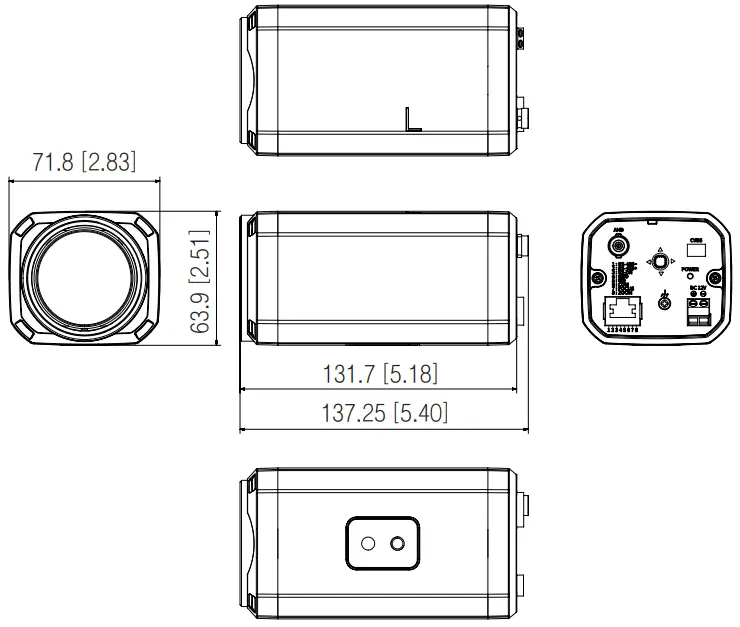 Hanwha Techwin HCZ 6321 High Resolution 32X Zoom Color Camera - DIMENSIONS