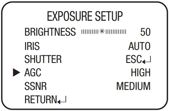 Hanwha Techwin HCZ 6321 High Resolution 32X Zoom Color Camera - EXPOSURE SETUP 3