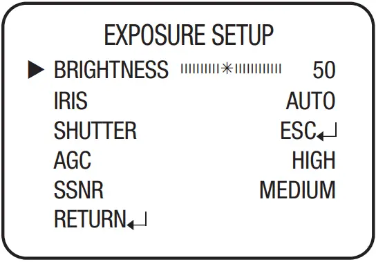 Hanwha Techwin HCZ 6321 High Resolution 32X Zoom Color Camera - EXPOSURE SETUP