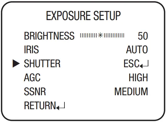 Hanwha Techwin HCZ 6321 High Resolution 32X Zoom Color Camera - EXPOSURE SETUP2