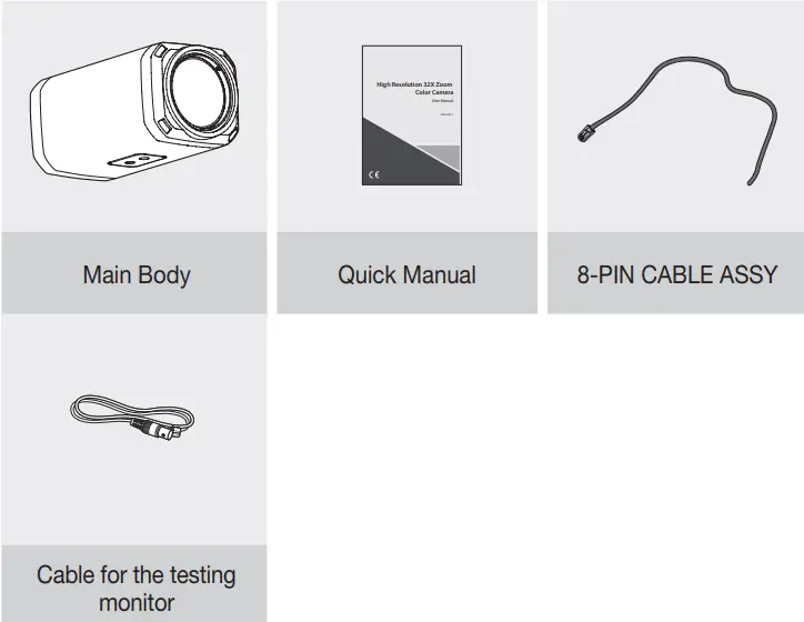 Hanwha Techwin HCZ 6321 High Resolution 32X Zoom Color Camera - WHAT’S INCLUDED