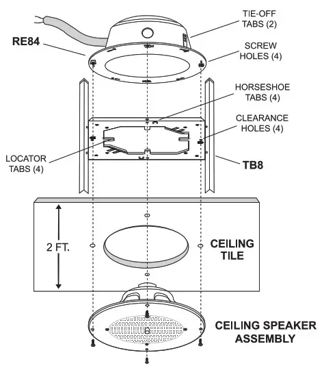 BOGEN AS1 Amplified Ceiling Speaker - Installation