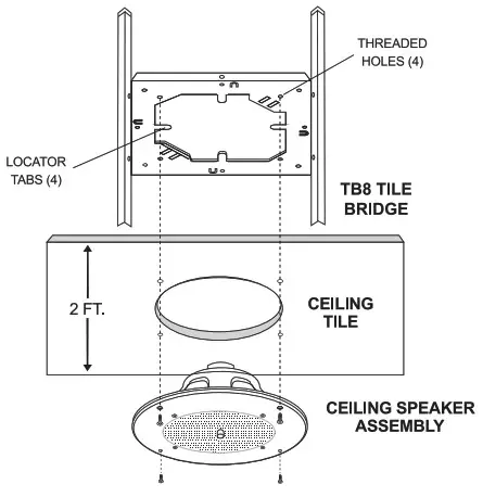 BOGEN AS1 Amplified Ceiling Speaker - TB8 Only Installation