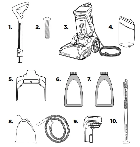 Bissell 2007 Series Revolution Pet Deluxe Quick - Package Contents