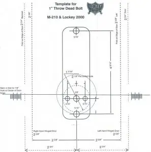 Template for 1" Throw Dead Bolt