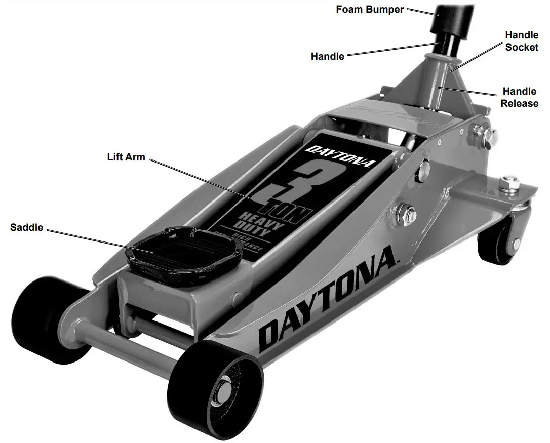 DAYTONA 64200 3 Ton Heavy Duty Floor Jack Owner’s Manual - Overview