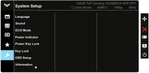 ASUS VG289Q1A Series LCD Monitor - System Setup