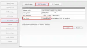 Set WiFi hotspot parameters