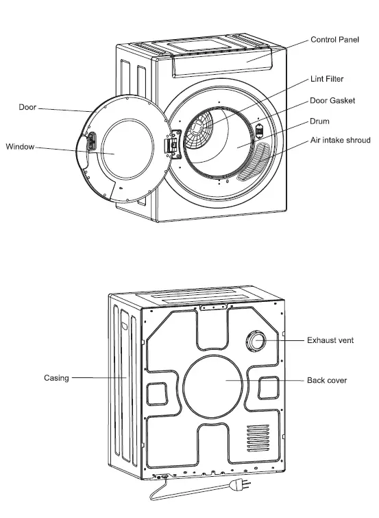 cadeninc MRS-JMES-64AAK 3.50 cu. ft. Electric Dryer 1