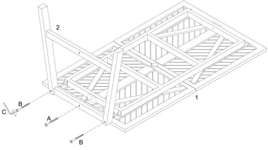 Walker Edison Vincent Dark Outdoor Dining Table - Step 1
