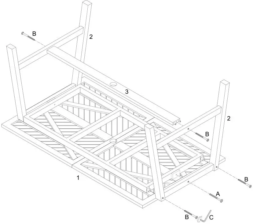 Walker Edison Vincent Dark Outdoor Dining Table - Step 3