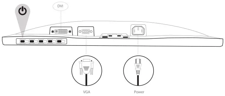 tuv 22 inch Class Slim HD Widescreen Monitor - Connect Video Cable, Connect Power Cord