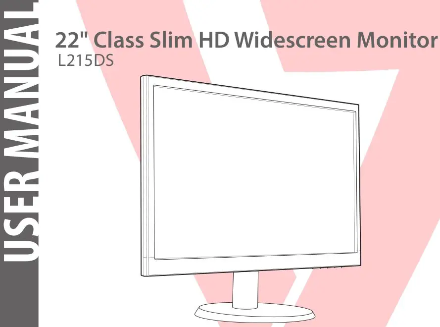 tuv 22 inch Class Slim HD Widescreen Monitor User Manual