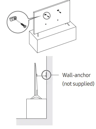 SAMSUNG UA43AU7000 43 Inch UHD 4K Smart TV User Manual - Preventing the TV from falling