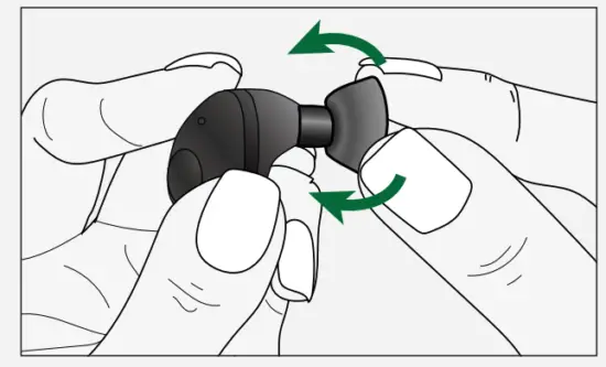 RAYCON RBE745 The Fitness Earbuds - Flip the gel tip back