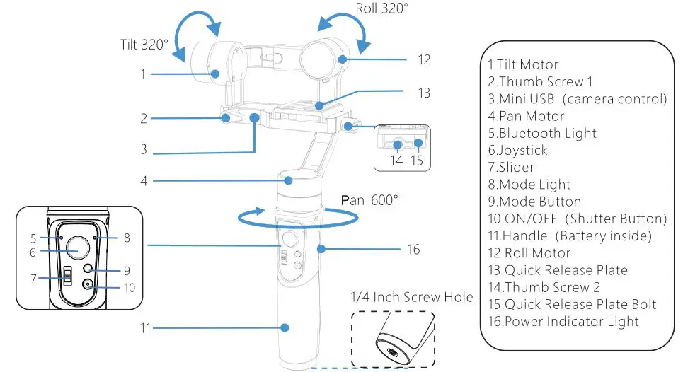 hohem 3-Axis Stabilizing Gimbal Compact Digital Camera - Product Overview 1
