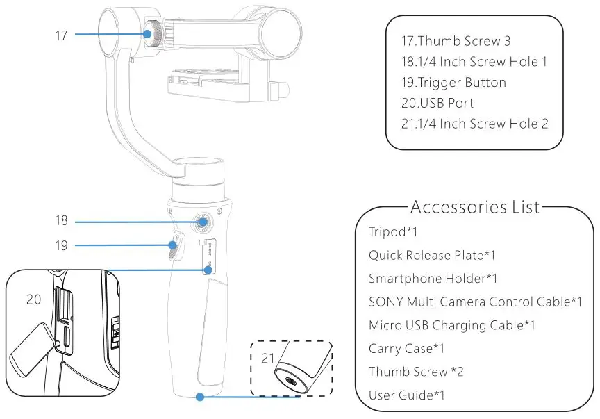 hohem 3-Axis Stabilizing Gimbal Compact Digital Camera - Product Overview 2