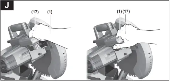 BOSCH-GCD-12-JL-Professional-Metal-Cut-Off-Saw-Switching-on