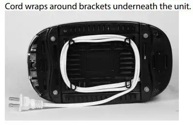 NOSTALGIA NRHDT2 Pop-Up Hot Dog Toaster Instruction Manual - CORD LOCATION