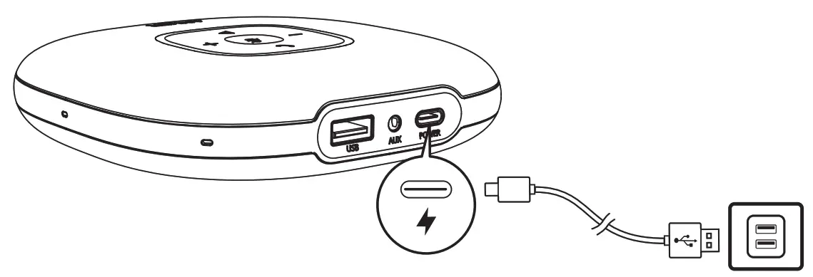 ANKER A3301G11 PowerConf Bluetooth and USB Speakerphone - Charging