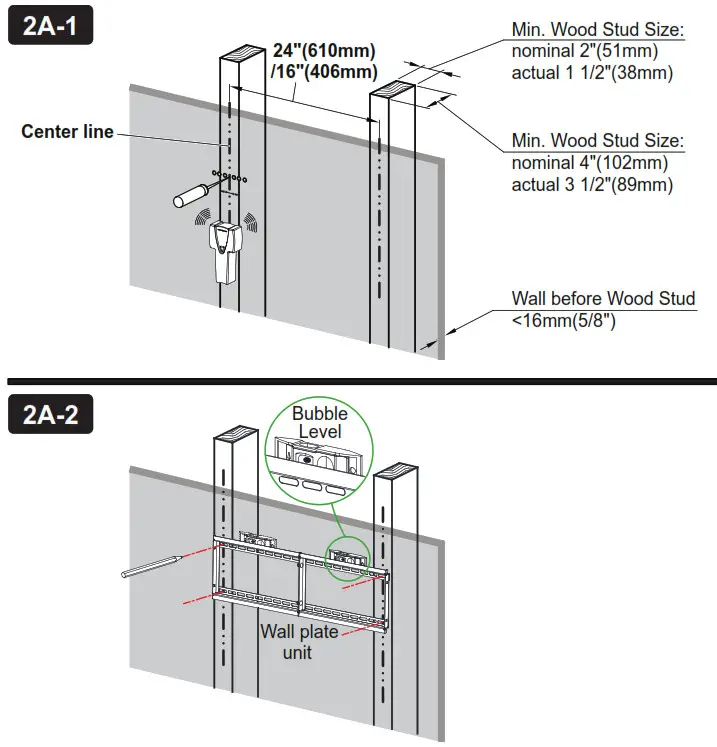 MOUNTUP TV Wall Mount - Wood Stud Installation